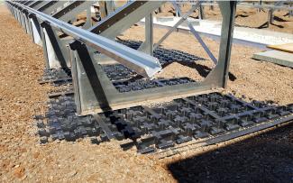 The Solar Bases are then covered with the appropriate amount of substrate to prevent wind uplift. Solar Bases covered with substrate